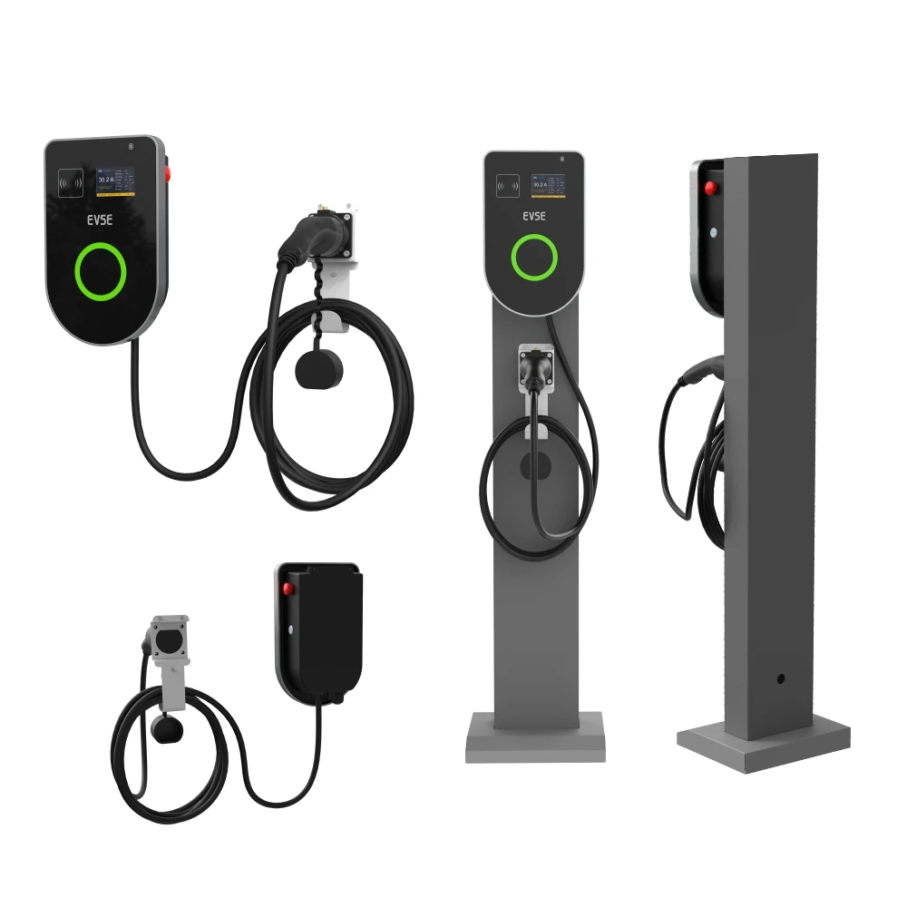 32a Type 2 Ev Charging Station Wallbox 22kw For Electric Vehicle With Wifi Rfid Cards AC EV Charger With Dc 6ma