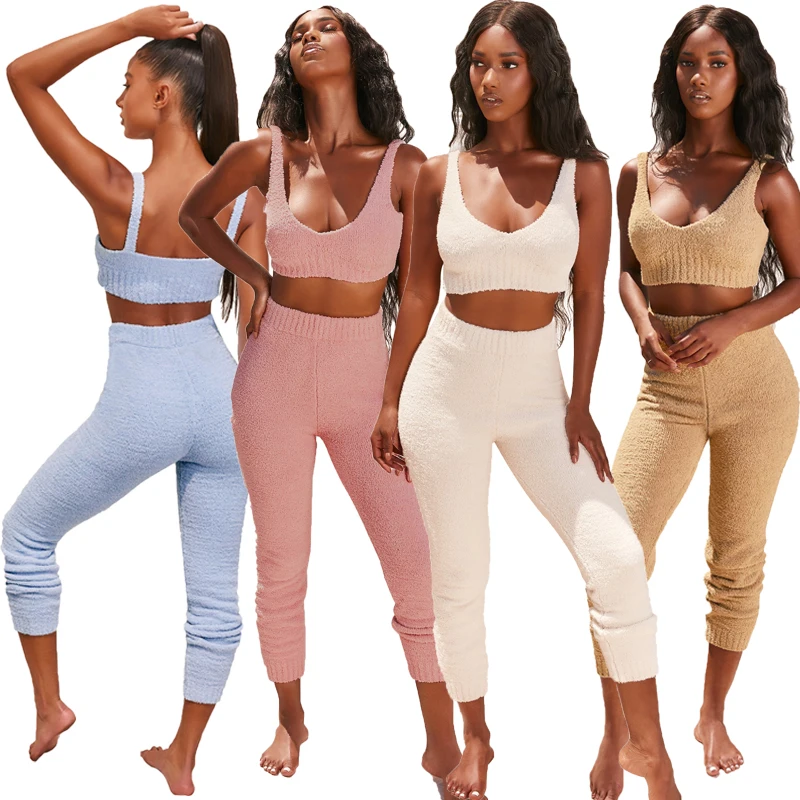 new arrivals trendy fashion loungewear sweaters outfit tops pants 2 piece set fall 2021 women clothes