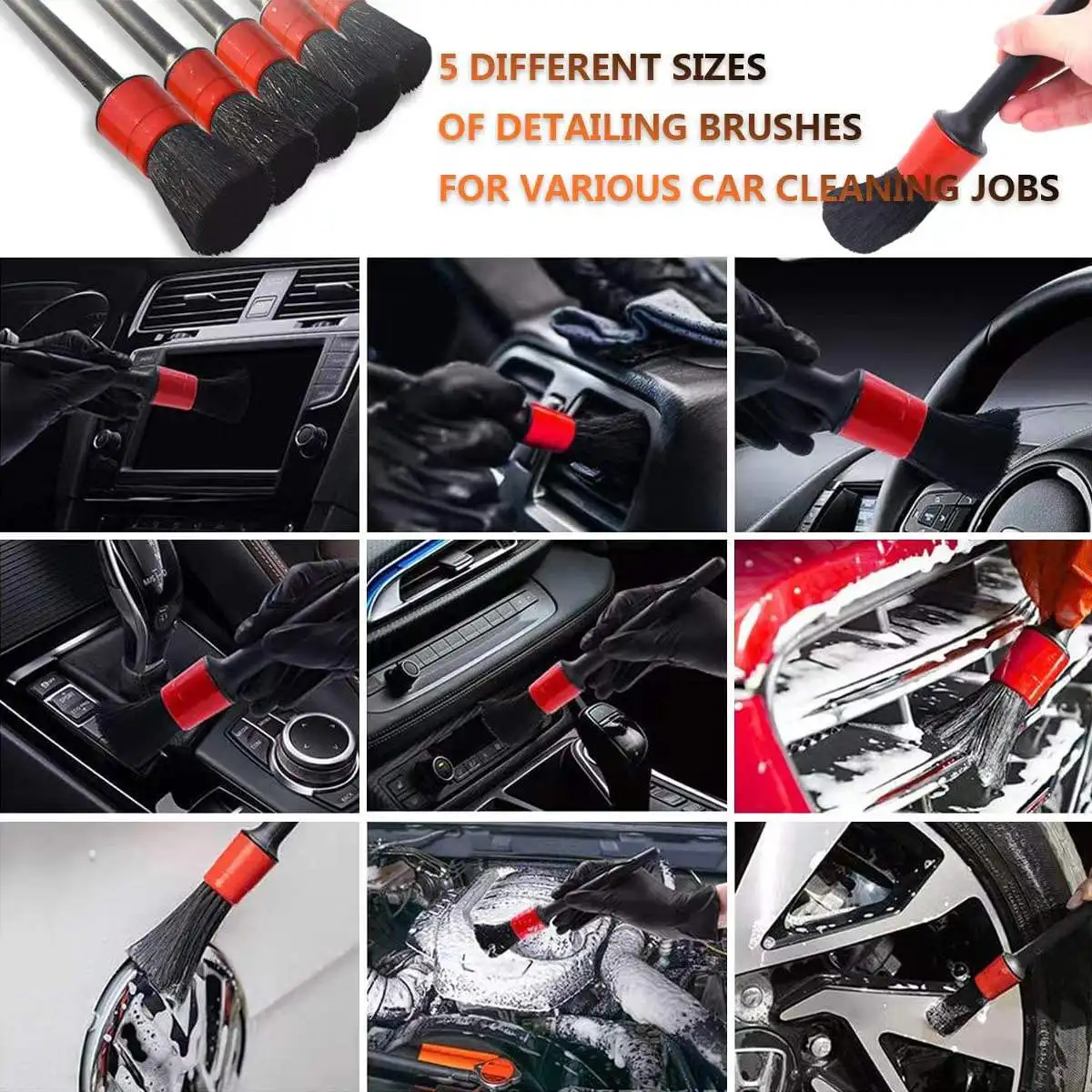 Auto Cleaning Brushes 16 PCS Auto Detailing Brushes Car Wash Brush Kit For Cleaning Auto Wheels/Interior