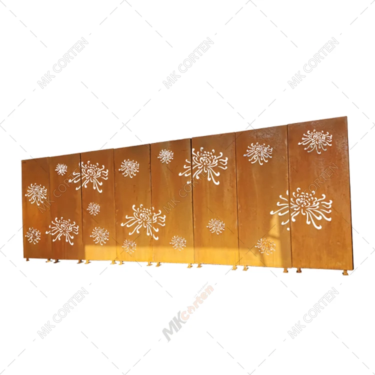 Customized Decorative Privacy Art Metal Screens Corten Steel Garden Screen