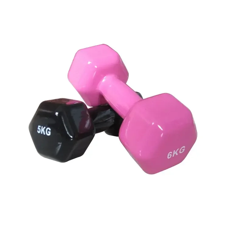 Sports Equipment Exercise Hex Dumbbell Color Weight Lifting Custom Logo Gym Vinyl Dumbbell Set