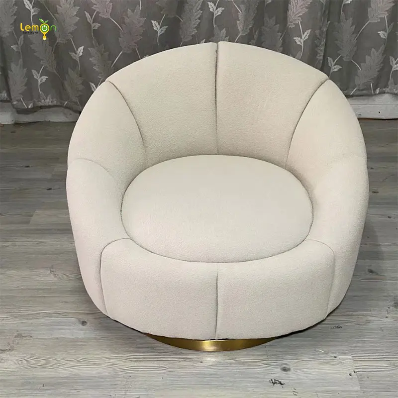 Velvet swivel Lazy sofa melon sofa chair balcony leisure chair swivel bedroom living room single sofa set