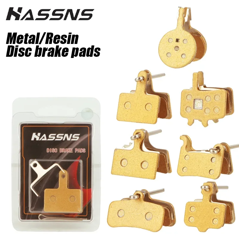 HASSNS Bicycle Brake Pads Road Mountain Bike Disc Caliper Pads Set Cycling Metal Resin Shoe For Hydraulic Brakes Mtb 4 Pistons
