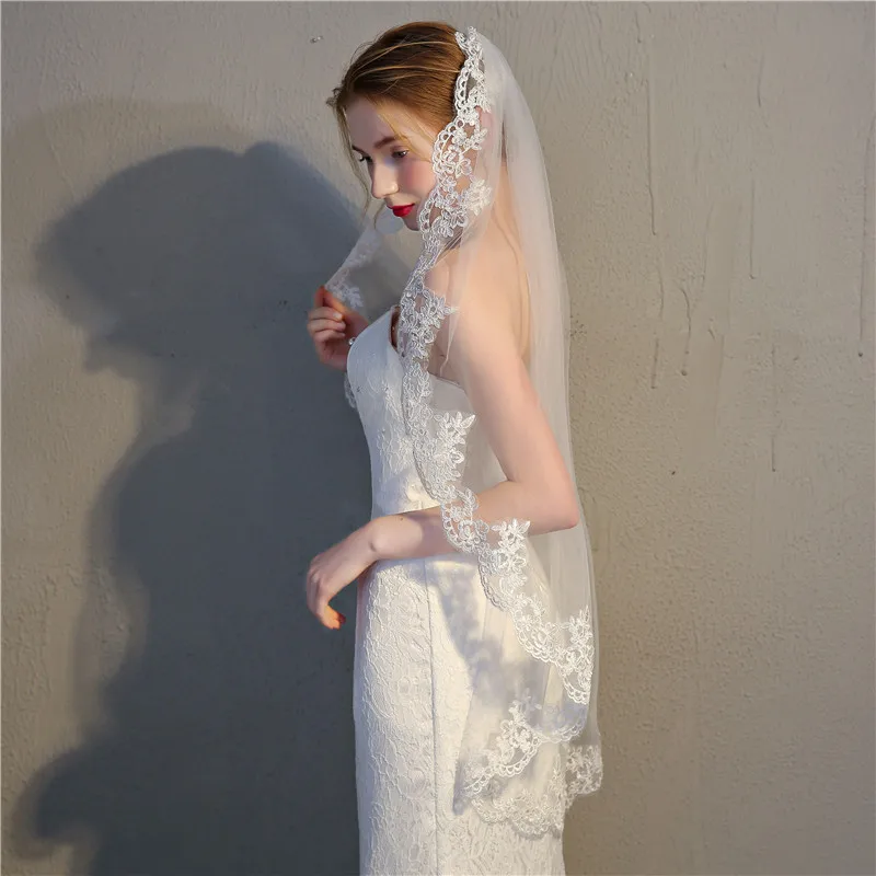 ROMANTIC Multiple Design Available New Simple Style Lace Bridal Veil For Wedding