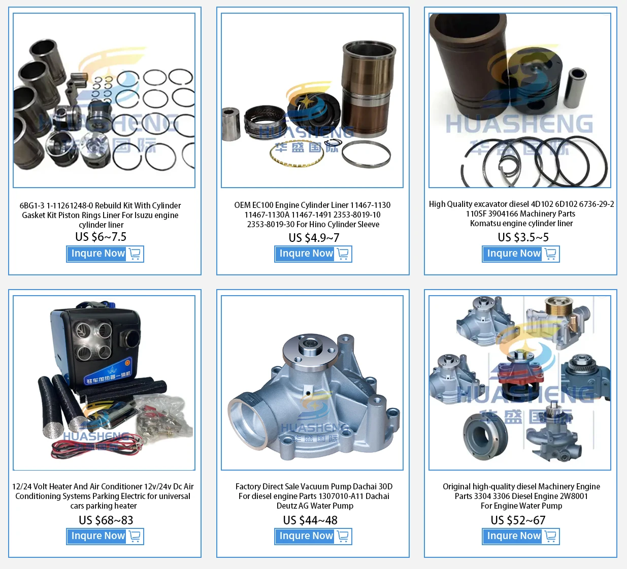 Deutz FL912 FL913 Air cooled diesel engine spare cylinder liner and components0415 7756 0415 7403 0423 1497