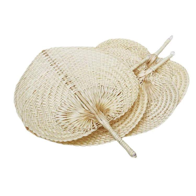 Palm Leaves Fans Handmade Wicker Traditional Chinese Craft Wedding Favor Gifts Hand Natural Color Palm Fan
