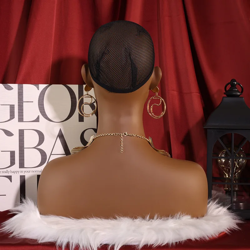 Fashion Design Mannequin Training Head with Human Hair Display Mannequin Head with Shoulder