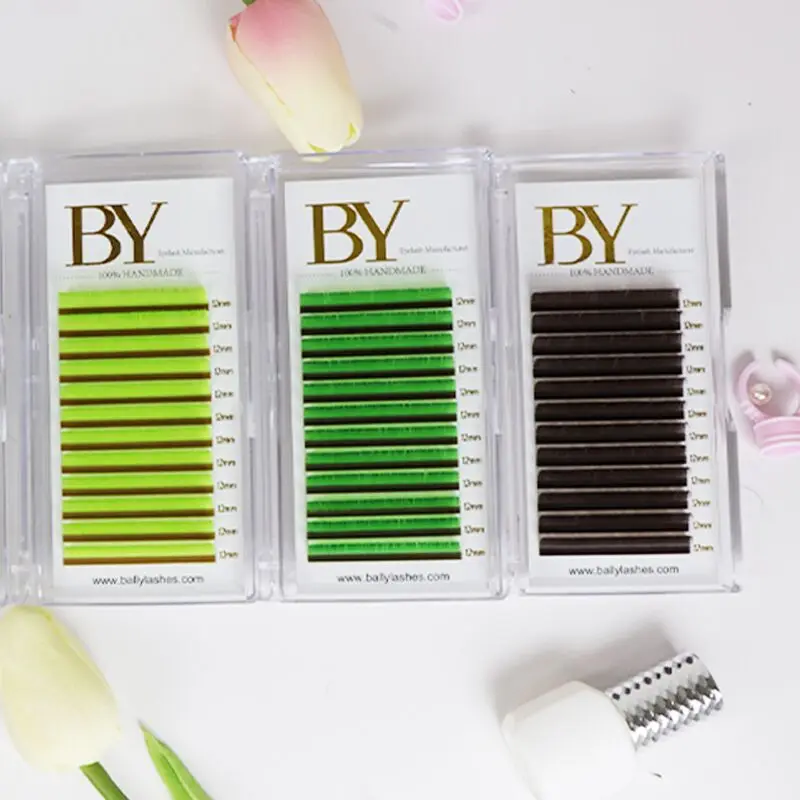 Bally Colour Lash Extension Red Purple Blue Pink White Brown Color False Individual Eyelash Extension Silk Russian Volume Lashes