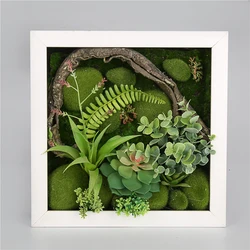 High Simulation Mini Frame Ornaments Artificial Plants Wall Frame Artificial Succulents Plants