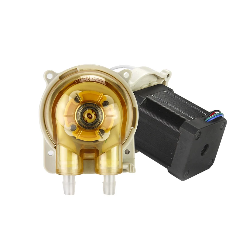 JIHPUMP Micro Small Peristaltic Pump 12V 24V with Tygon Tubing For Viscous Syrup Alcohol Filling