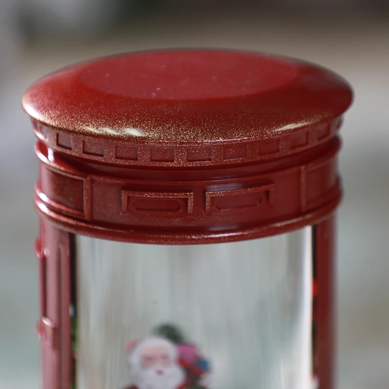 
Popular battery operated Red Post Box Santa snow globe music box Led light Water Globe Christmas lantern 