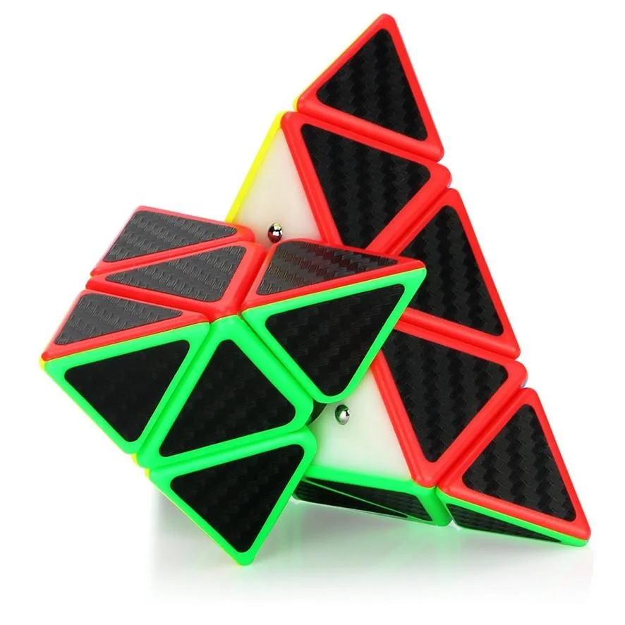 Low Price Loss Sale Pyramid Speed Cube Carbon Fiber Sticker Twisty Puzzle for Kids Stress Relief Toy Funny Kids Gift