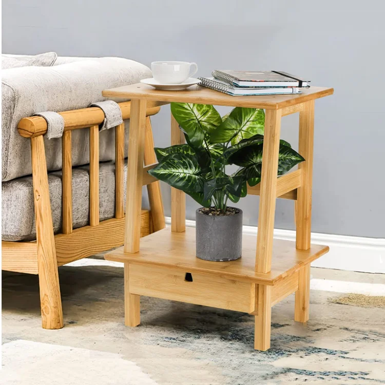 QUAWE Luxury Side Table for Living Room Simple Mini Corner Table for Bedroom Small Apartment Coffee Bedside Table
