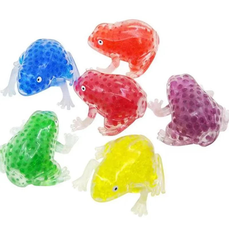 Crystal Frog Sensory Stress Balls Anti Fidget TPR Stress Ball Water Beads Amphibians Soft Squeeze Release Stress Toys OEM ODM