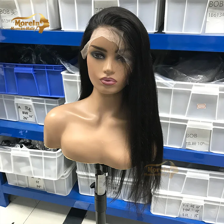 Morein wholesale premium virgin hair 10 inch - 30 inch hd lace closure wig 12a raw mink virgin hair wigs