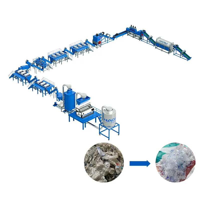 New PET Bottle Recycling Machine Waste Recycling Plastic Machinery for Manufacturing Plant Core Component Motor for Wash Line