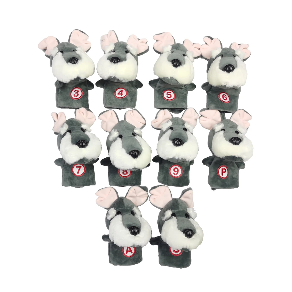 Durable Cute Plush Dog Animal Golf Clubs Irons Set Head Cover,Doll Golf Irons Set Head cover