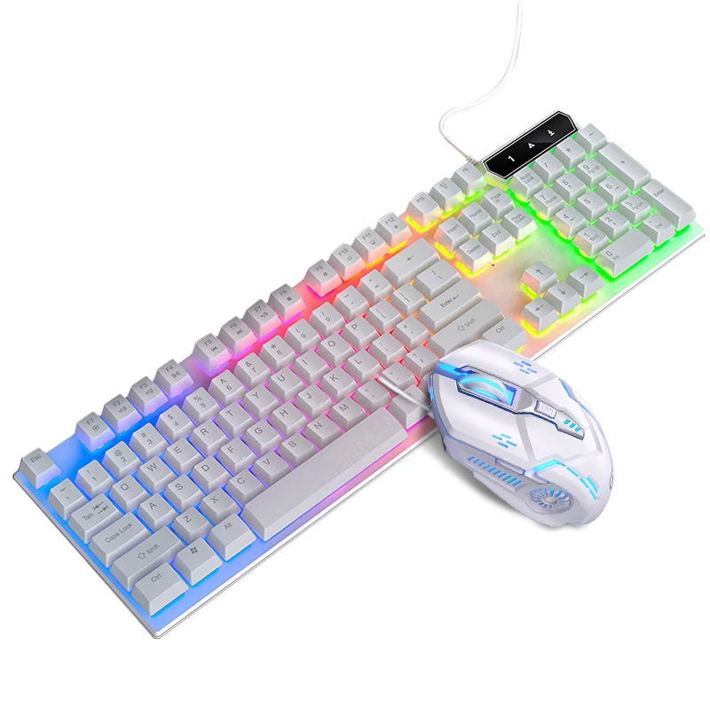 Professional Computer Accessories USB Wired Mechanical Gaming Keyboard And Mouse Combo RGB Lighting Backlit Gamer Keyboard