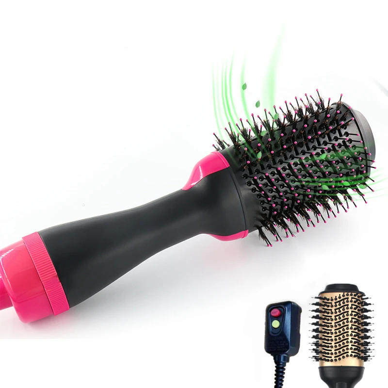 Professional Rotating Pink Gold 3 In 1 One-Step Hair Dryer And Volumizer Hot Air Brush For Hair Dryer