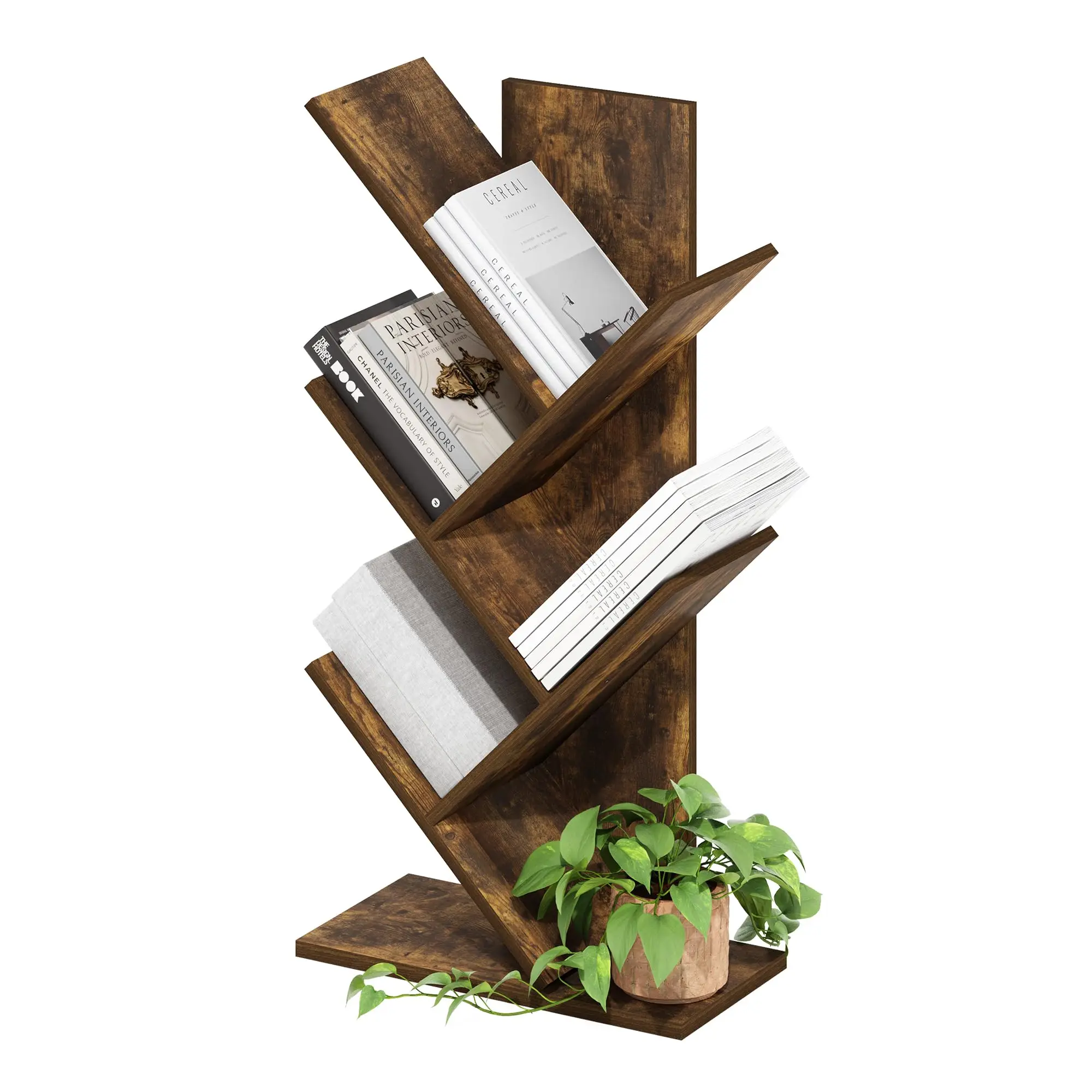 Buy Home Office Furniture Decoration Custom 9 Storey Tree Bookcase Wooden Bookcase With Drawers