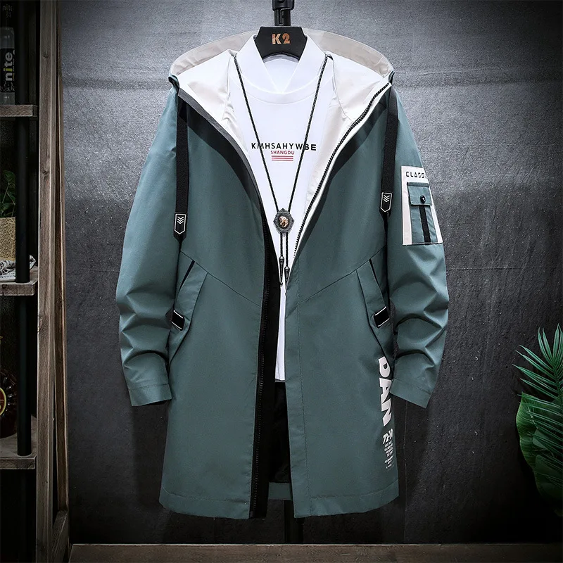 2023 fall jackets Medium length hooded windbreaker coat Chaqueta men shiny coat sukajan  fall jackets
