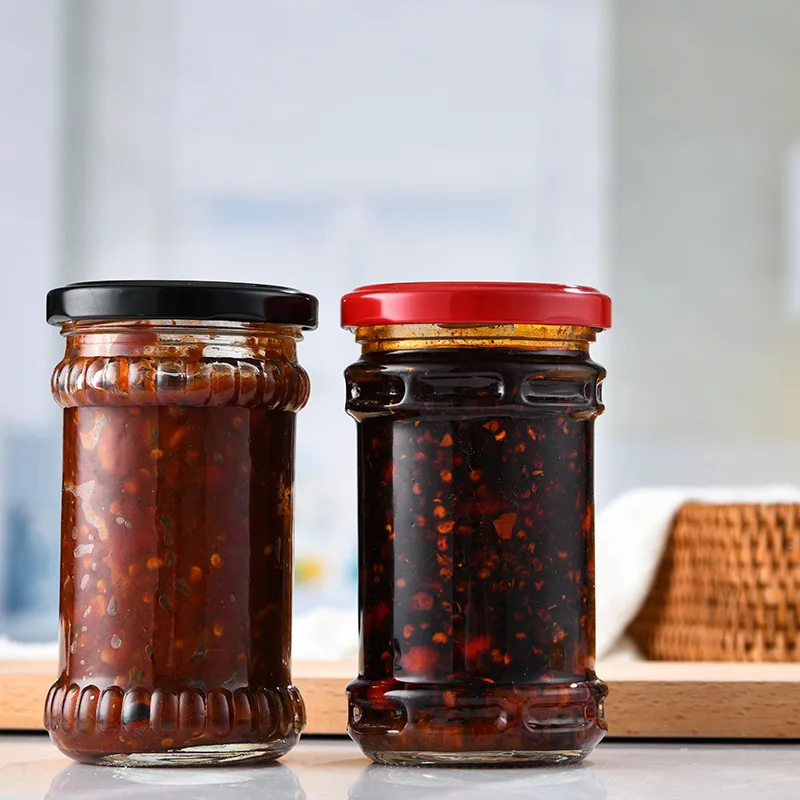 Wholesale 200ml 220ml 280ml Round Straight Jars Glass Food Packaging Glass Sauce Jars Bottle Glass Jars With Lid  Manufacturer