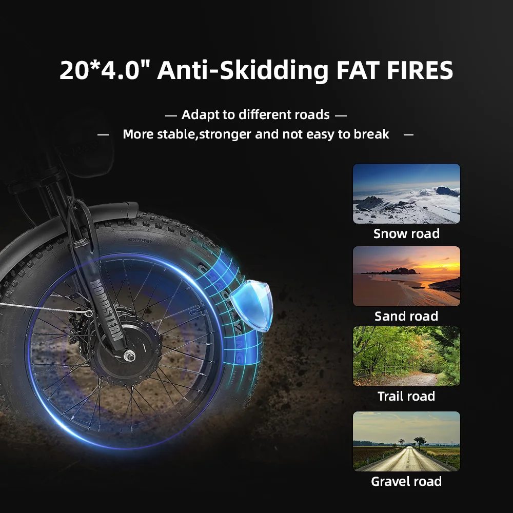 all terrain fat tire e bike down tube battery full suspension fat tire bicycle electric dirt bike 750W 1500W fat bike tires 20x4