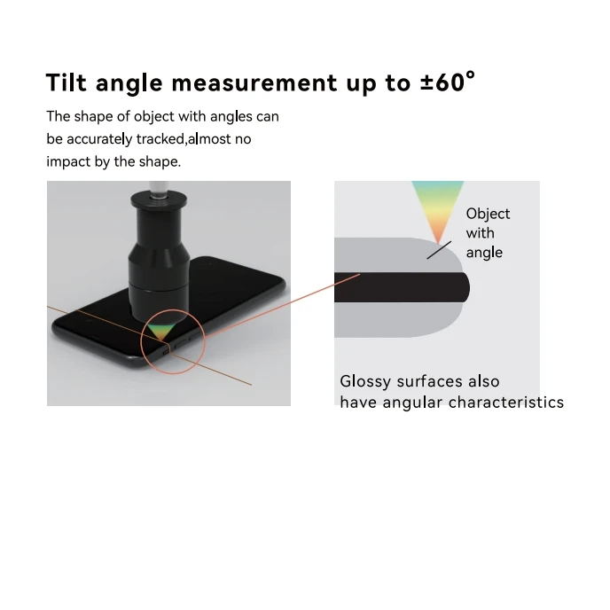 Measuring Displacement Sensor Color Confocal Series Mirror Glass Industrial High Precision Transparent NonContact Detection
