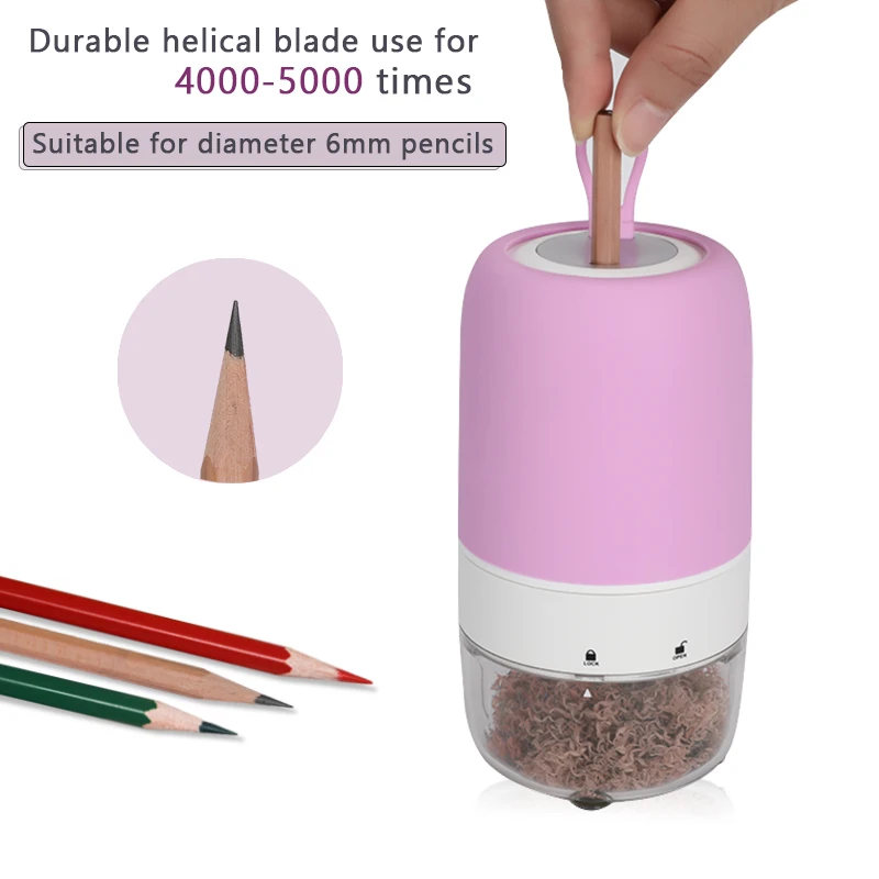 Wholesale Auto Electric Pencil Sharpener Heavy-duty Helical Blade Customized Pencil Sharpener