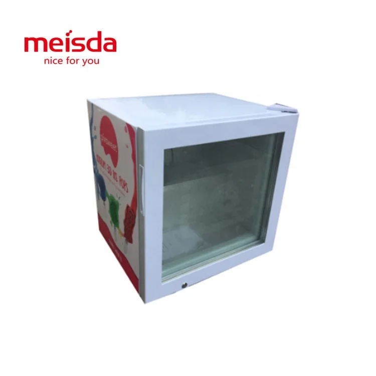Meisda SD55 55L Single-Temperature Glass Refrigerator Popsicle Countertop Small Display Freezer for Ice Cream Store Use Sale