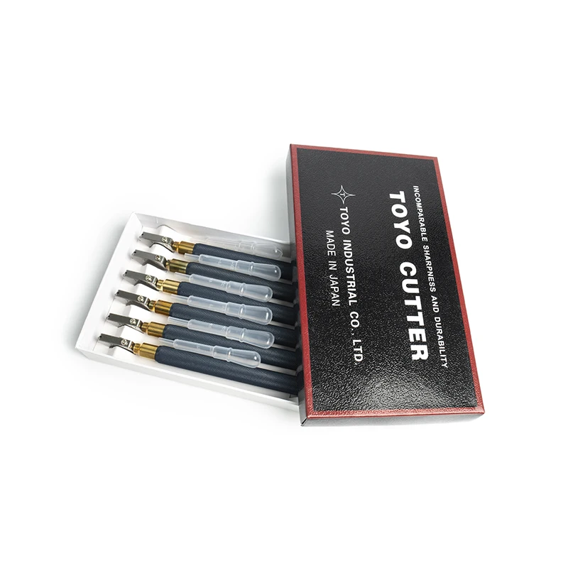 Professional original 6pcs oiled black iron handle toyo tc 17 glass cutter The best glass tile cutting tool