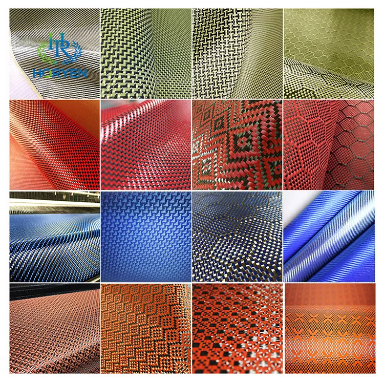 Red hybrid twill pattern 3K weave carbon fiber cloth jacquard fabric manufacturer