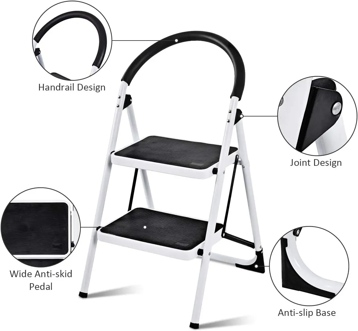 Wholesale Steel Ladder Foldable House Use Purpose Steel Ladder Step Ladder Space Saving Household For Sale