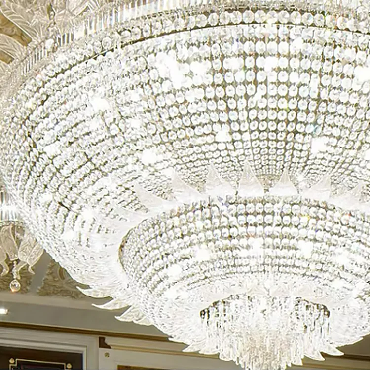 Customized hotel palace large ceiling pendant light modern project custom large luxurious chandelier