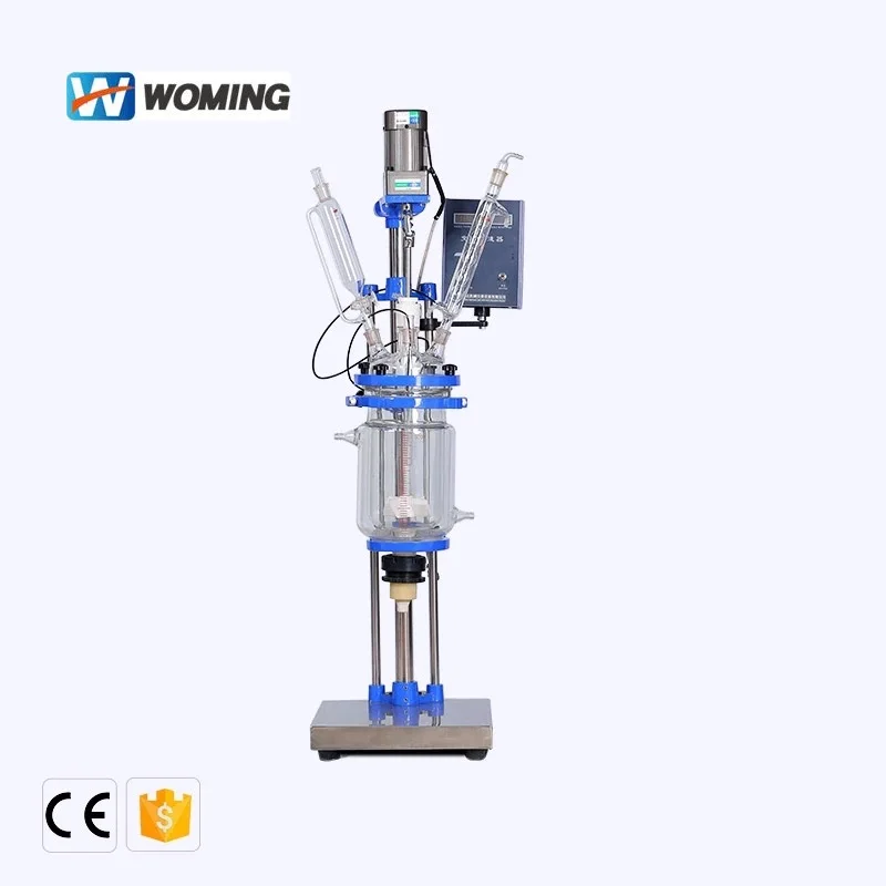High Quality Frequency Control  Laboratory Double Jacketed Glass Reactor S212-1L