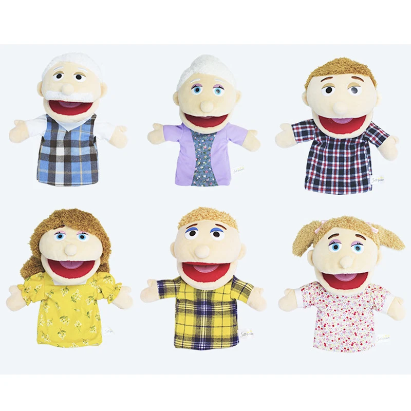 Family Members Soft Plush Hand Puppets human for kids Storytelling Preschool Role Play Human Hand Puppet