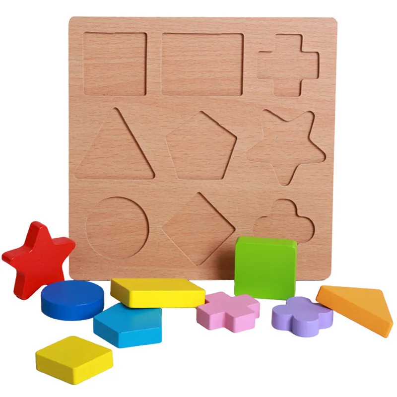 Educational Toy Kids Geometric Blocks Set Colorful Children Puzzle Toys Funny Shape Matching Game