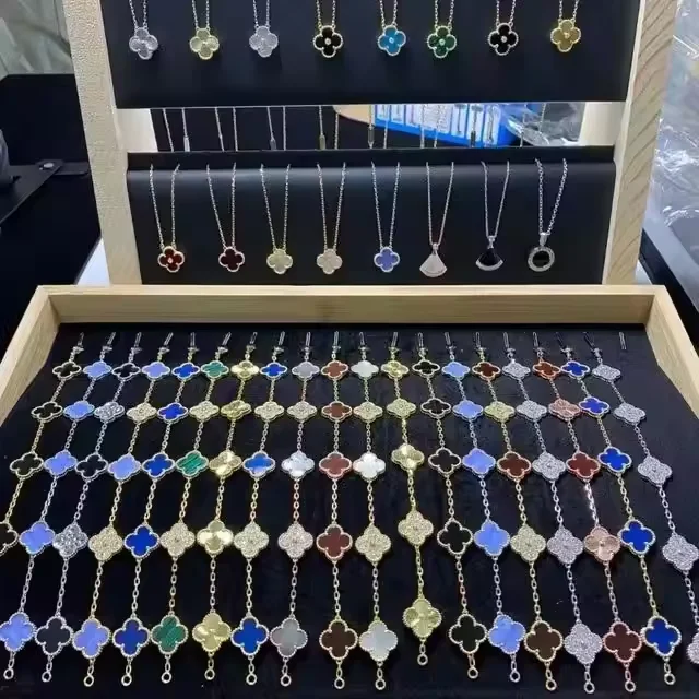 Factory Wholesale Fashion brand Jewelry Necklaces Sterling Silver 925 Jewelry Four-Leaf Clover Necklaces women luxury Necklaces