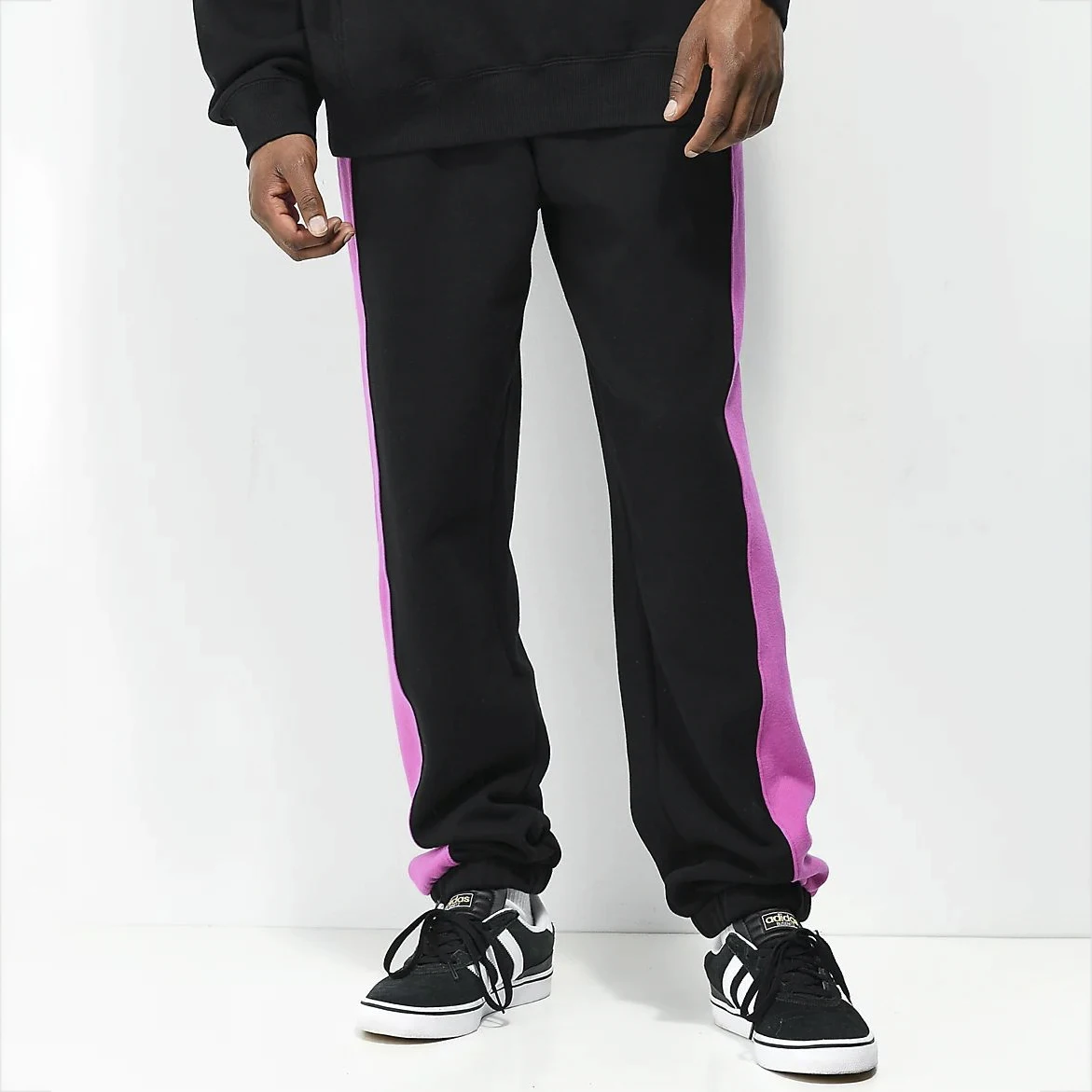 Decheng Oem High Quality Custom Daily Wear Striped Patch Work Jogger Pants Elastic Bottom Sweatpants Tech Fleece Sweatpants