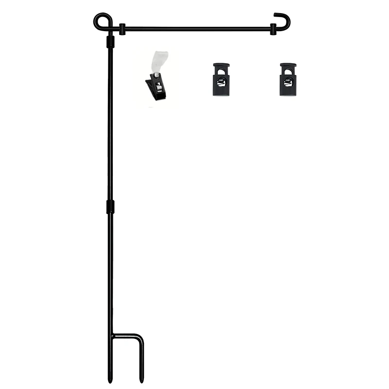Garden Flag Stand-Holder-Pole with Flag Stopper and Clip Waterproof Powder-Coated Paint Heavy Duty Flagpole