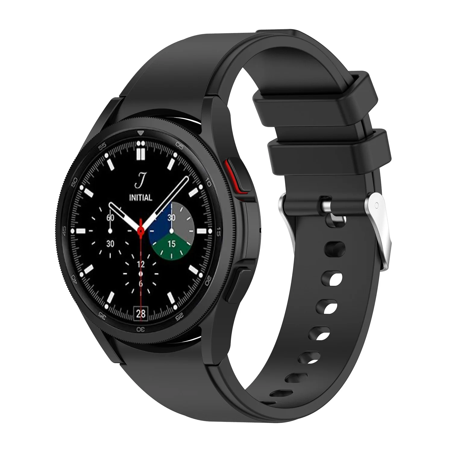 Силиконовый сменный ремешок для часов Samsung Galaxy Watch 4 classic 42/46 мм