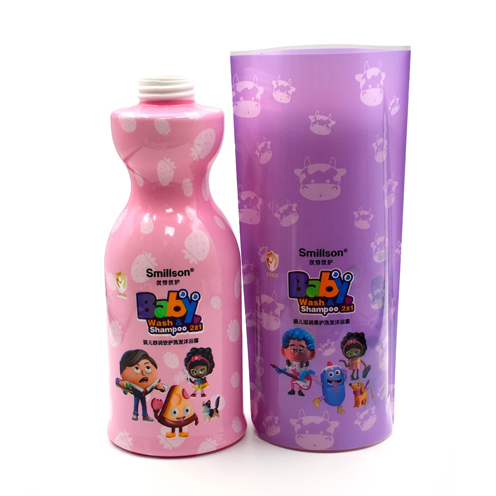 Custom PET PVC Heat Shrink Sleeve Label Baby Wash Shampoo Bottle Shrink Wrap for Liquid Packaging Bottles