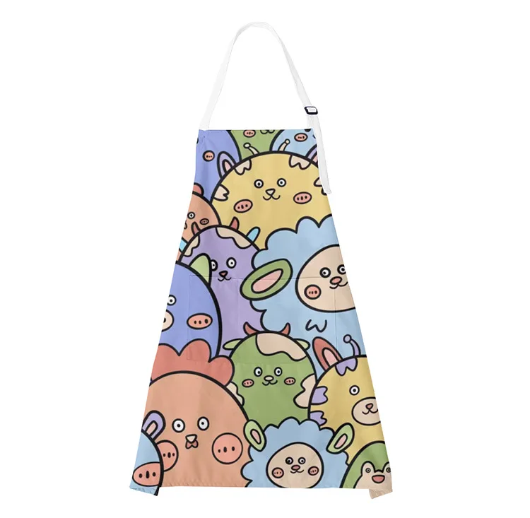 Restaurant Uniforms Staff Waiters Apron Waterproof Oilproof Antifouling Cartoon Aprons Kitchen Chef