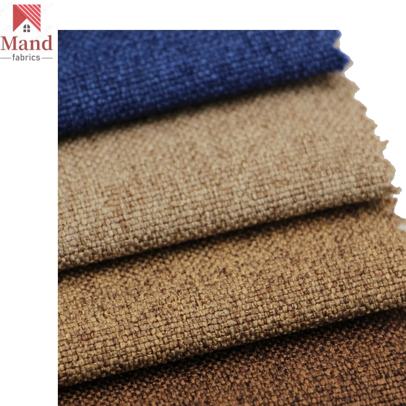 Mand Textile custom modern plain woven livingroom 140cm coated  polyester linen style 3 pass blackout curtain fabric