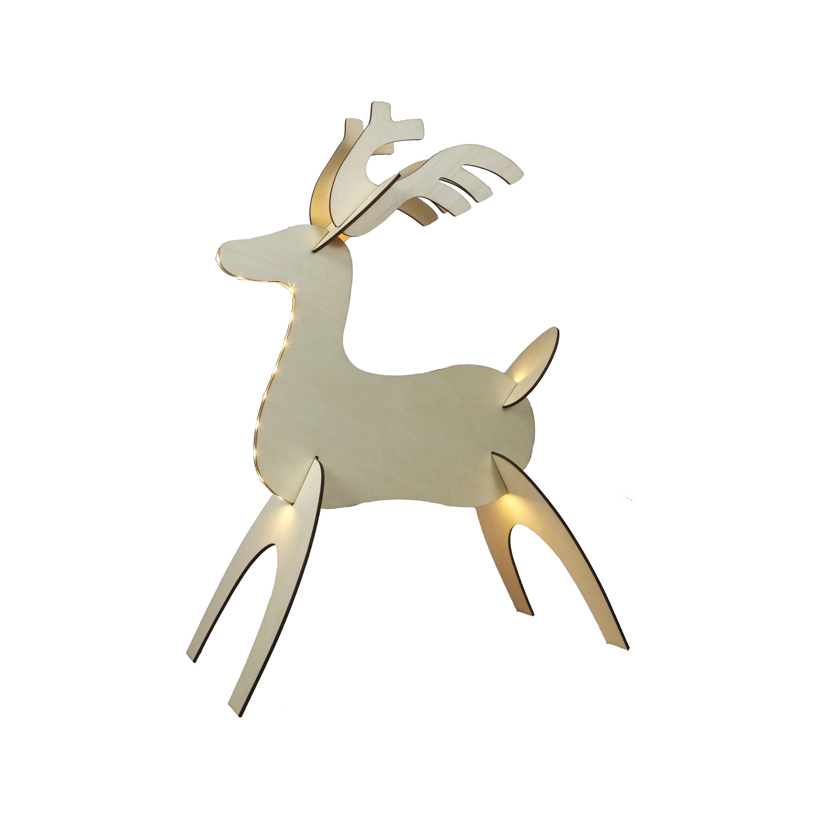 NEW STAR LIGHTING light-up christmas decoration wooden deer indoor use can be knock down