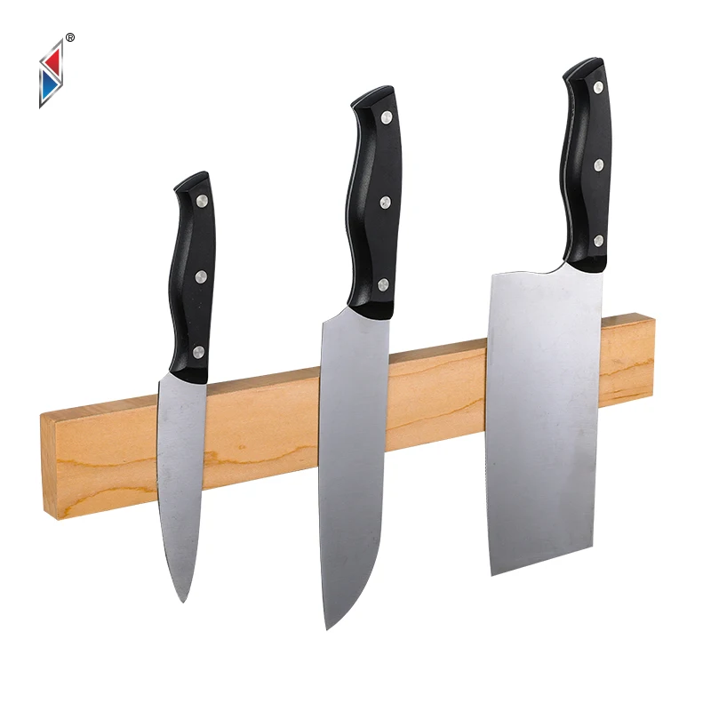 Магнитный держатель для ножей, заводской держатель для ножей высокого качества, полностью закрытый, резиновый, Ореховый, деревянный магнитный держатель для ножей, деревянные кухонные блоки
