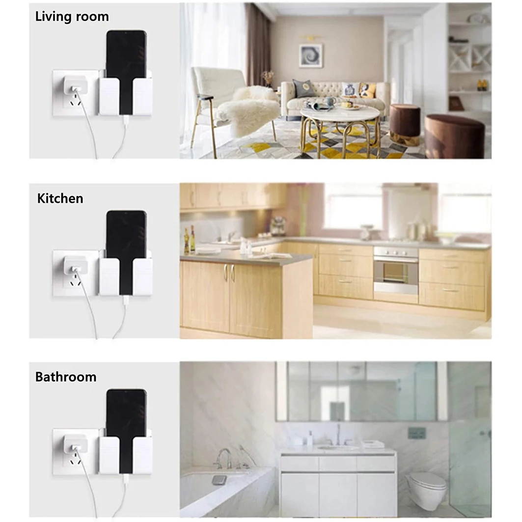 USLIONIn Stock Multifunction New Wall Phone Holder Adhesive Mobile Charger and Remote Control