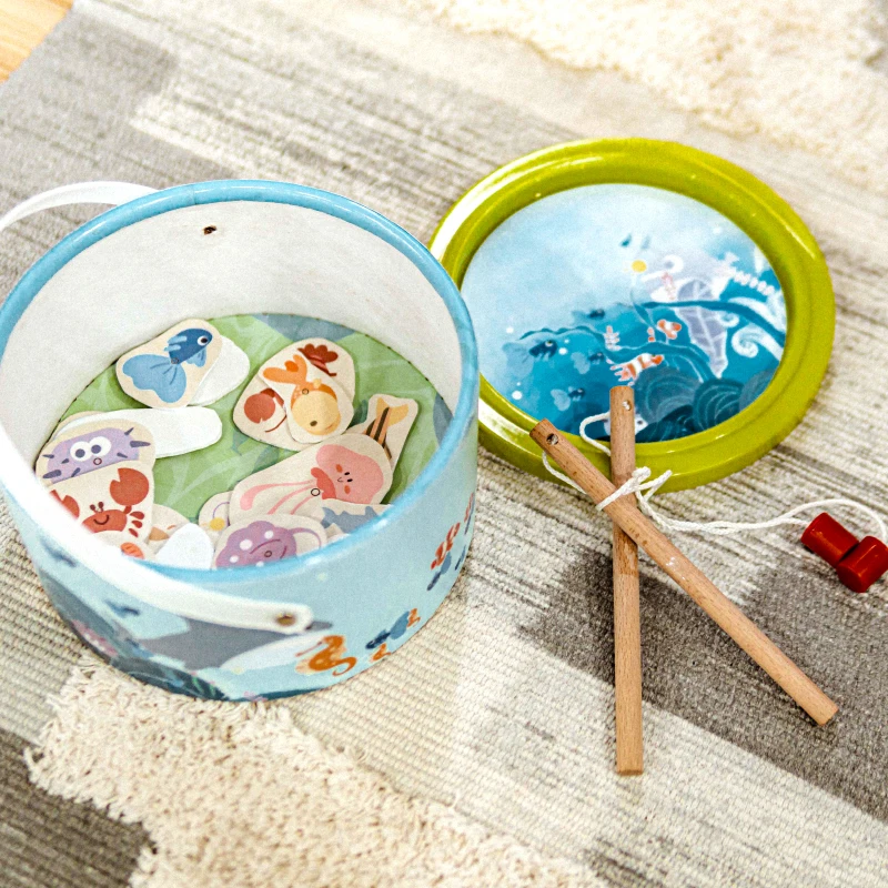 Wooden Magnetic Fishing Toy for kids Wholesale Children magnetic toy pretend play toys