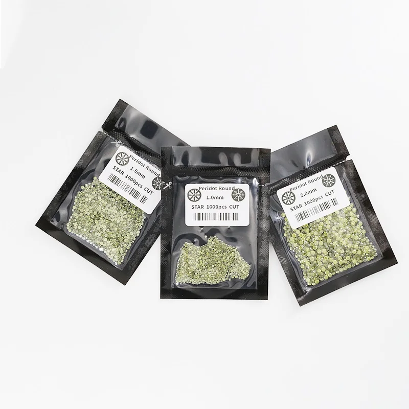 Synthetic color gemstones loose small size melee 1mm cubic zirconia black round brilliant cut gemstones for jewelry making