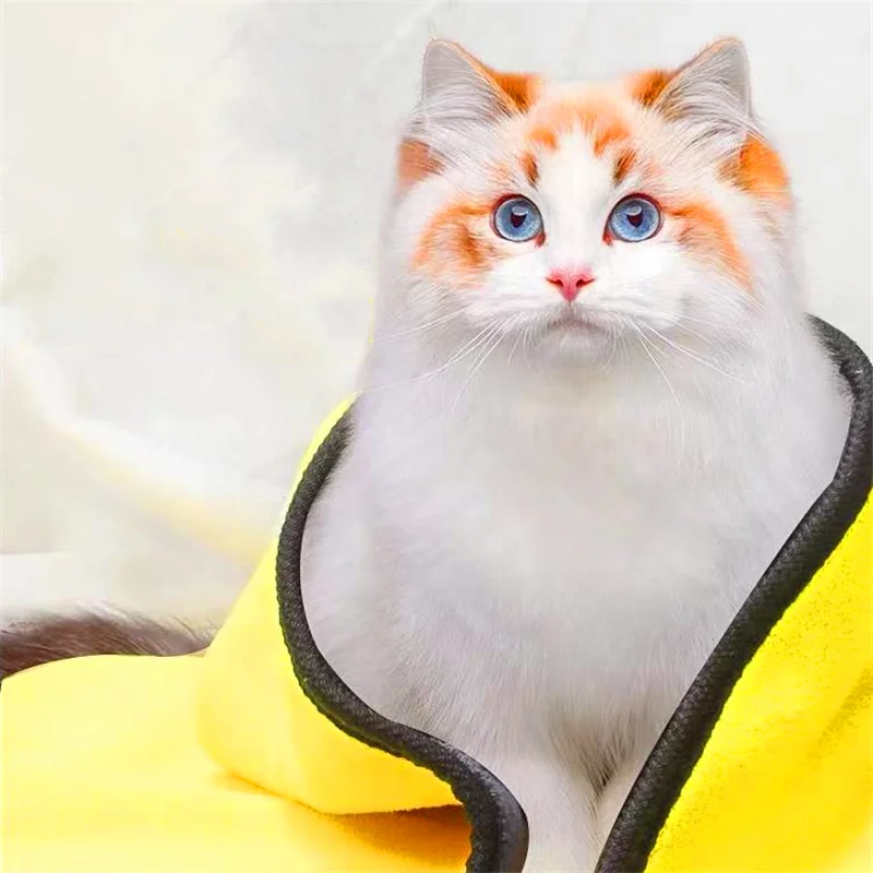 Pet Towel Quick Dry Dog and Cat Towel Bath Robe Soft Fiber Absorbent Pet Bath Towel